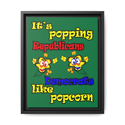 popping like popcorn - framed canvas art (dark green)