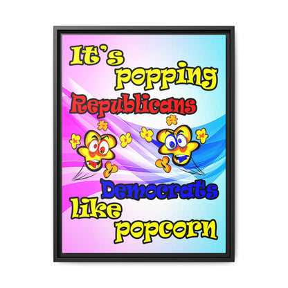 popping like popcorn - framed canvas art (light blue-pink wave)