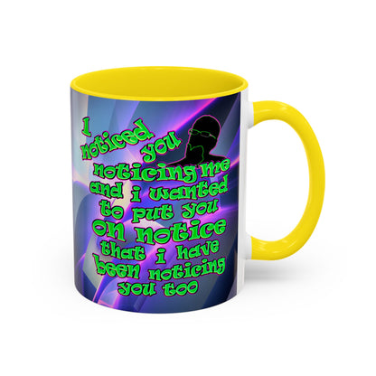 noticed you noticing - Accent Mug (grey-pink wave)