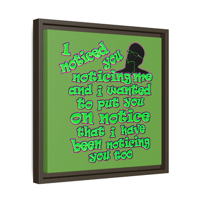 noticed you noticing - framed canvas art (green)