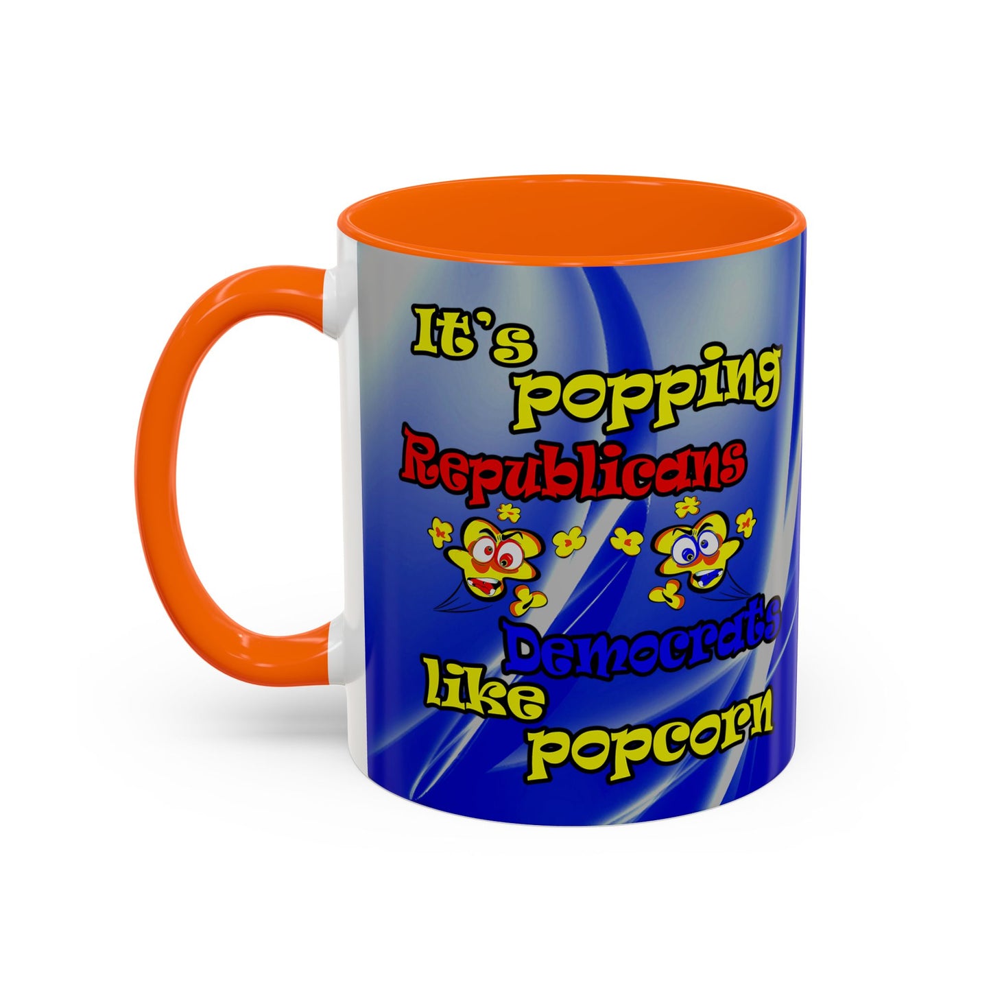 popping like popcorn - Accent Mug (blue-white wave)