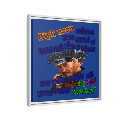 high noon - framed canvas art (dark blue)