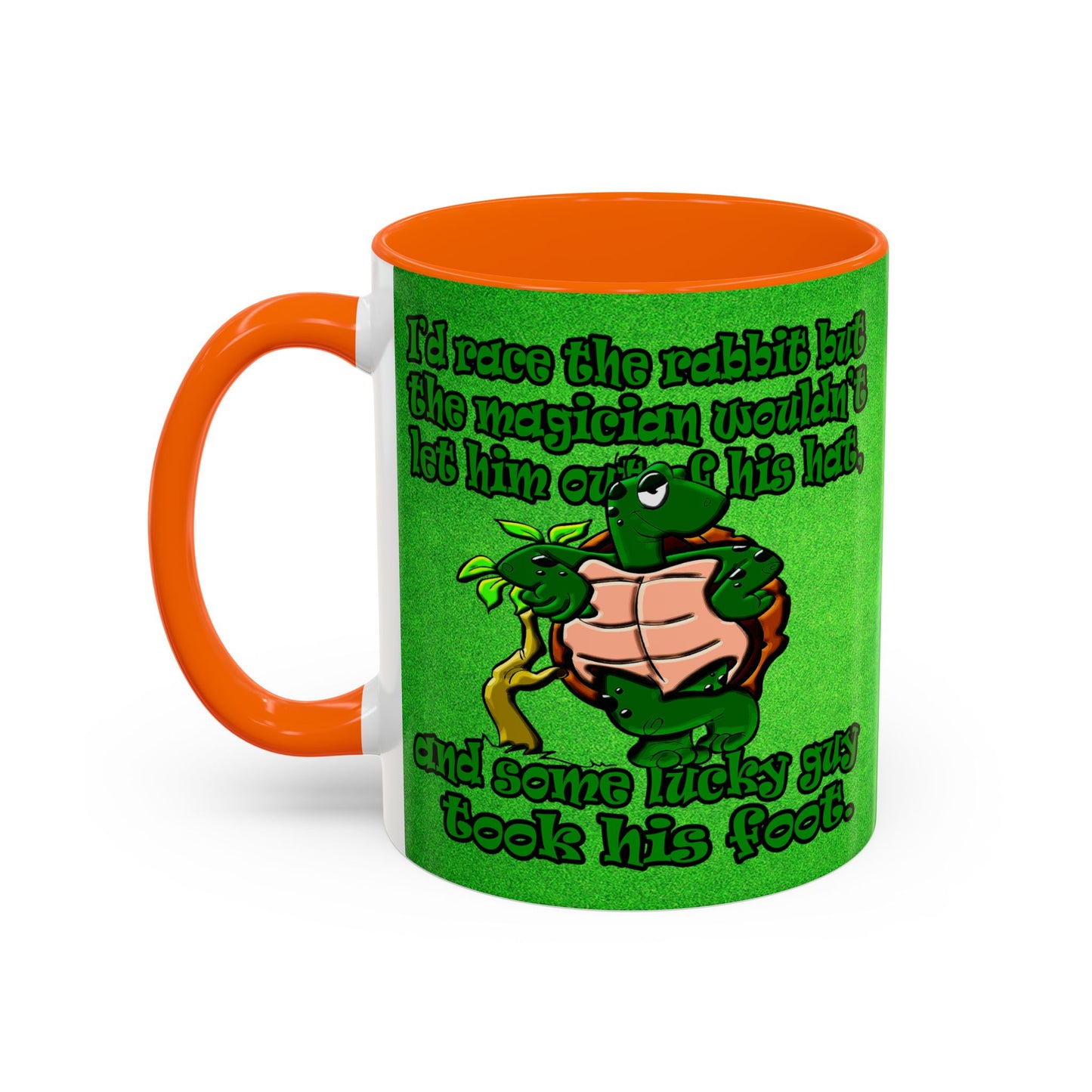 turtle race - Accent Mug (green turf)