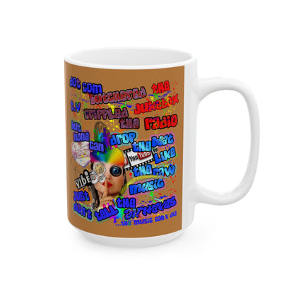 drop the beat - White Mug (light brown)