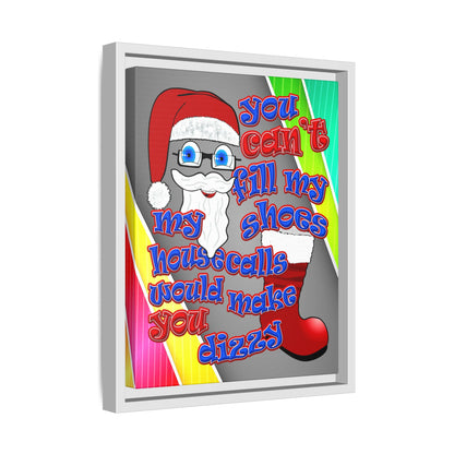 santa's shoes - framed canvas art (rainbow split)