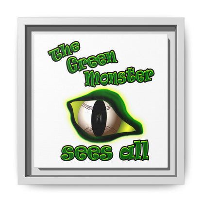 green monster - framed canvas art (white)