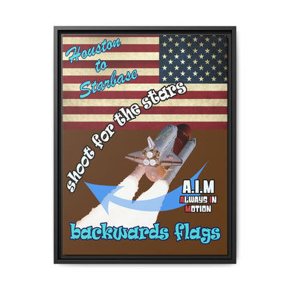 shoot for the stars - framed canvas art (brown)