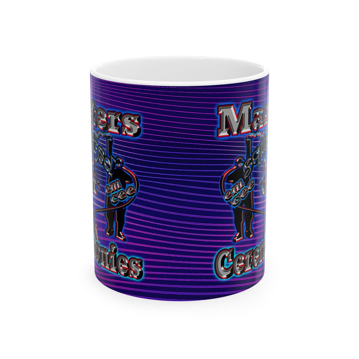 em cee squared - White Mug (purple wave)