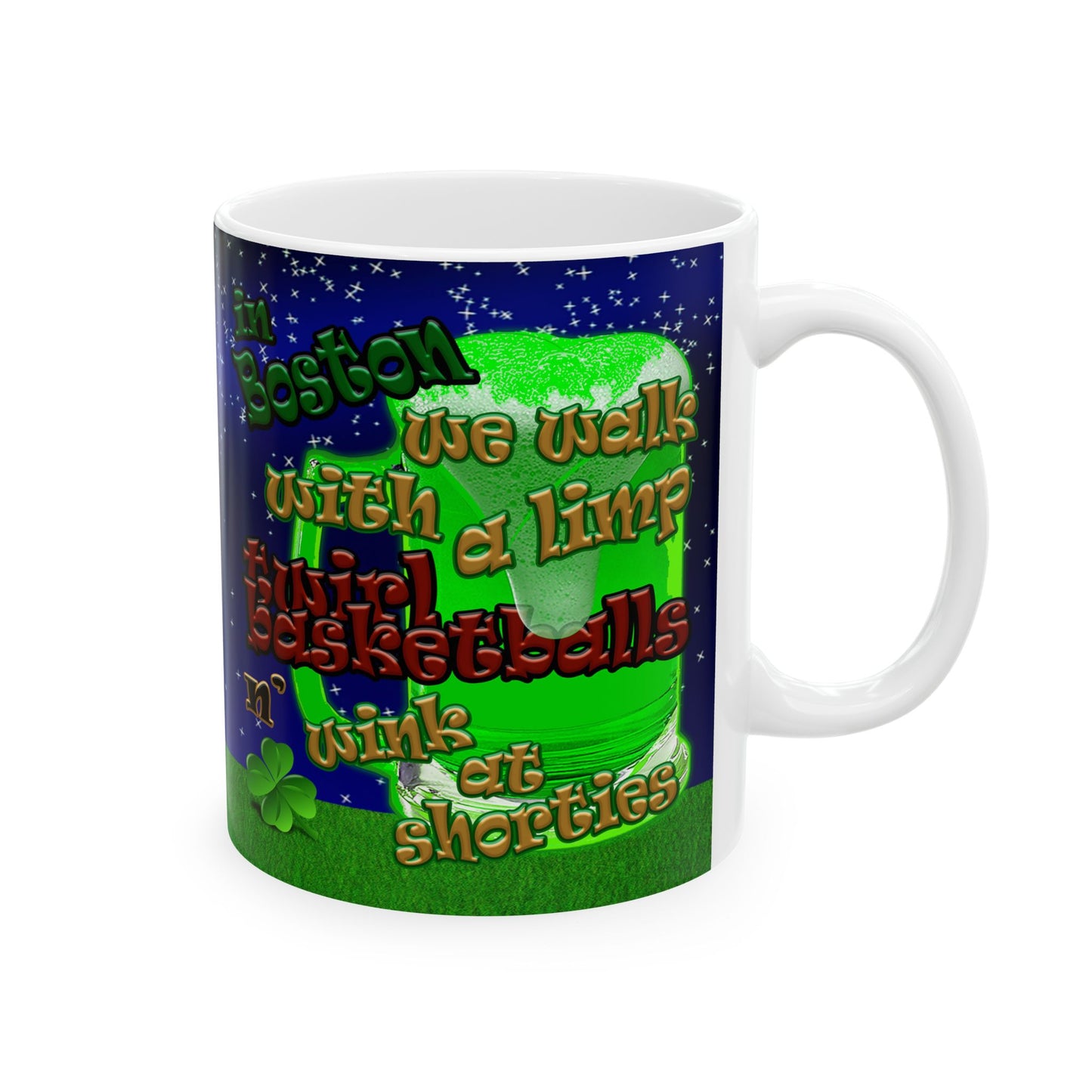 celtics logo - White Mug ('snoops' background)
