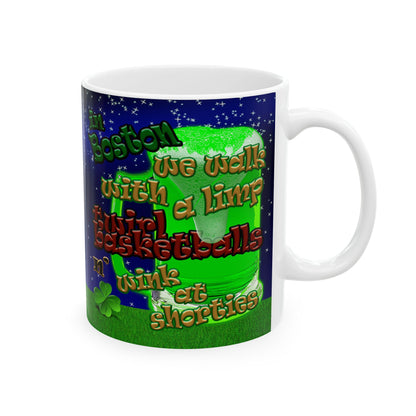 celtics logo - White Mug ('snoops' background)