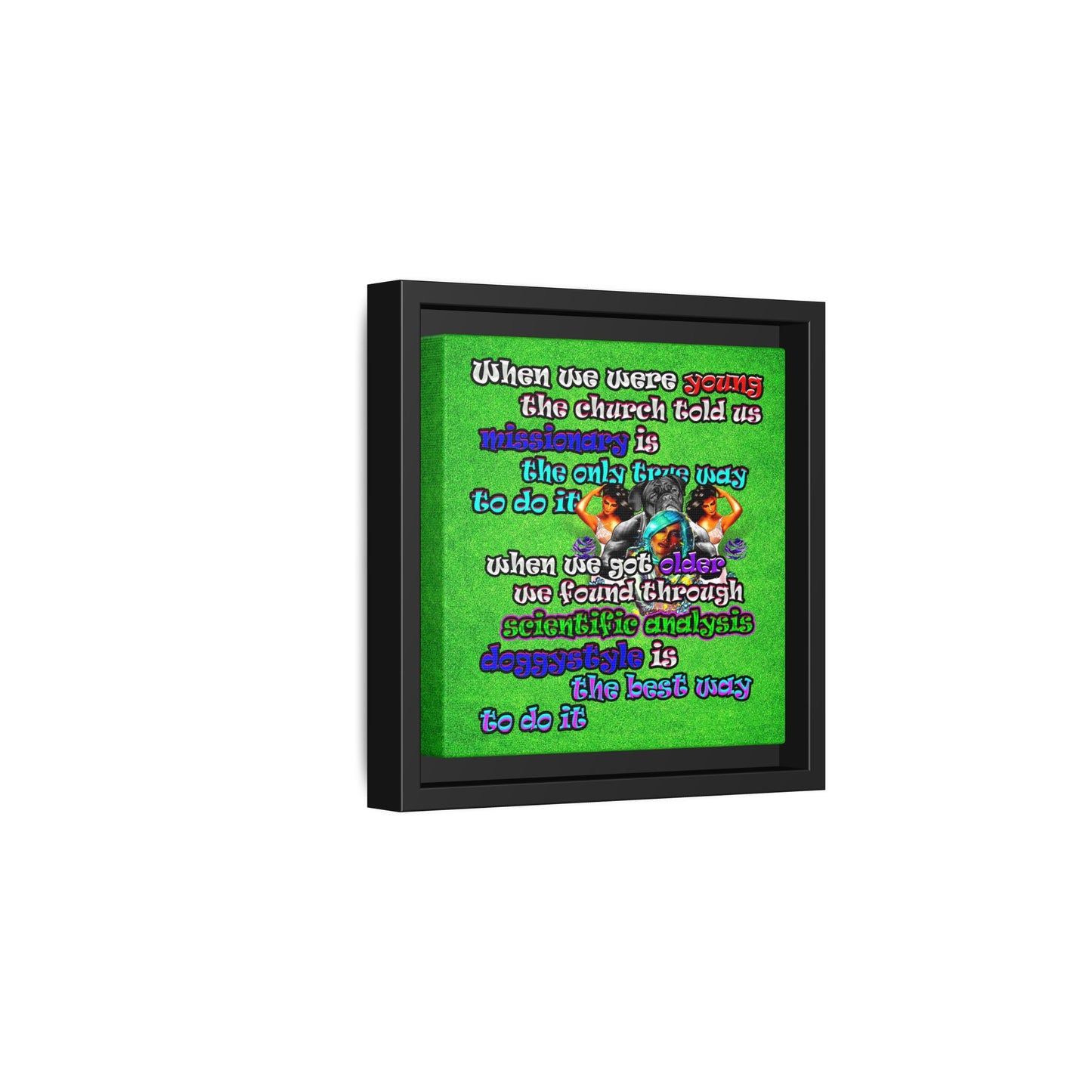 doggystyle - framed canvas art (green turf)