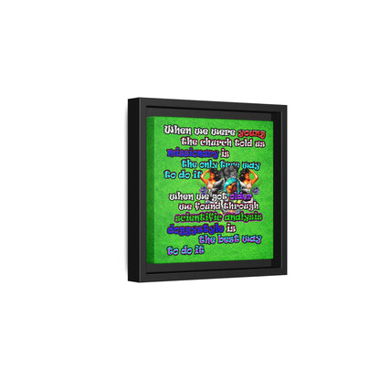 doggystyle - framed canvas art (green turf)