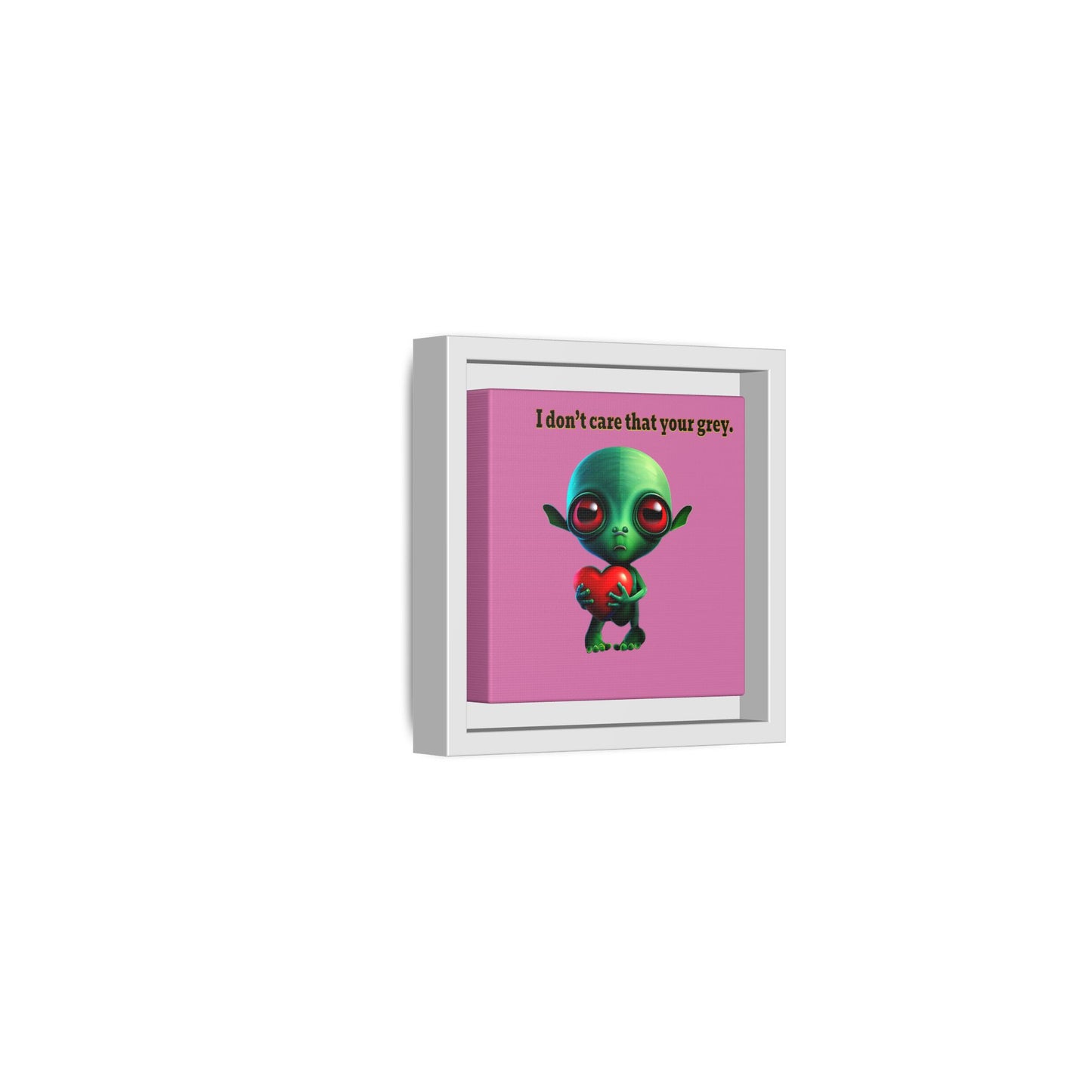I don't care that your grey - framed canvas art (light pink)