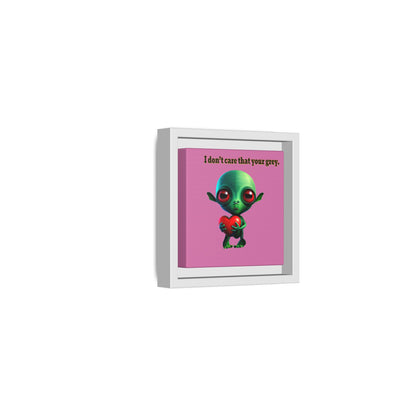 I don't care that your grey - framed canvas art (light pink)