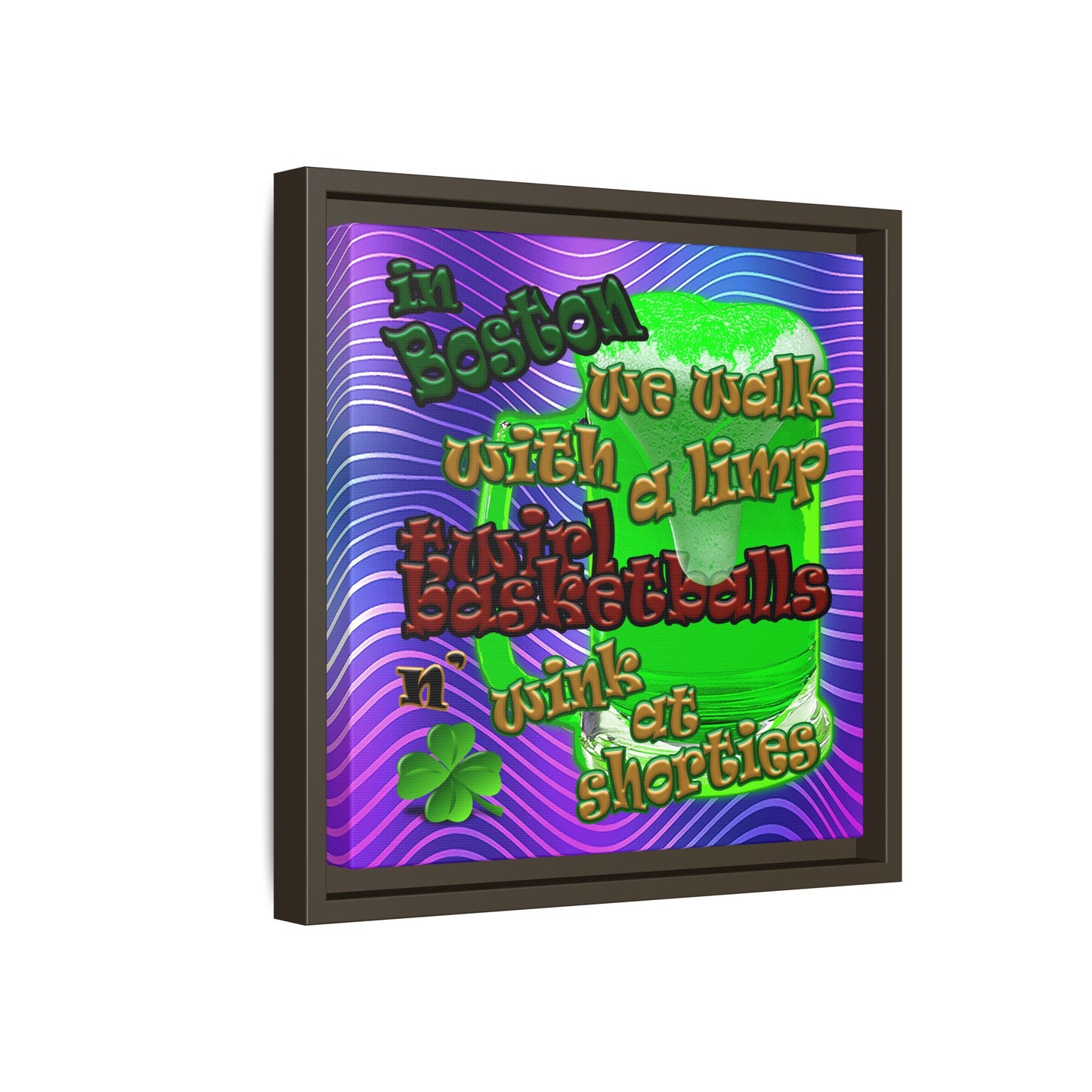 celtics logo - framed canvas art (purple wave)
