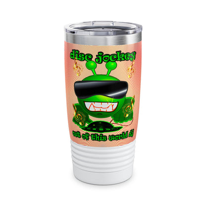 disc jockey - Ringneck Tumbler, 20oz (yellow-orange wave)