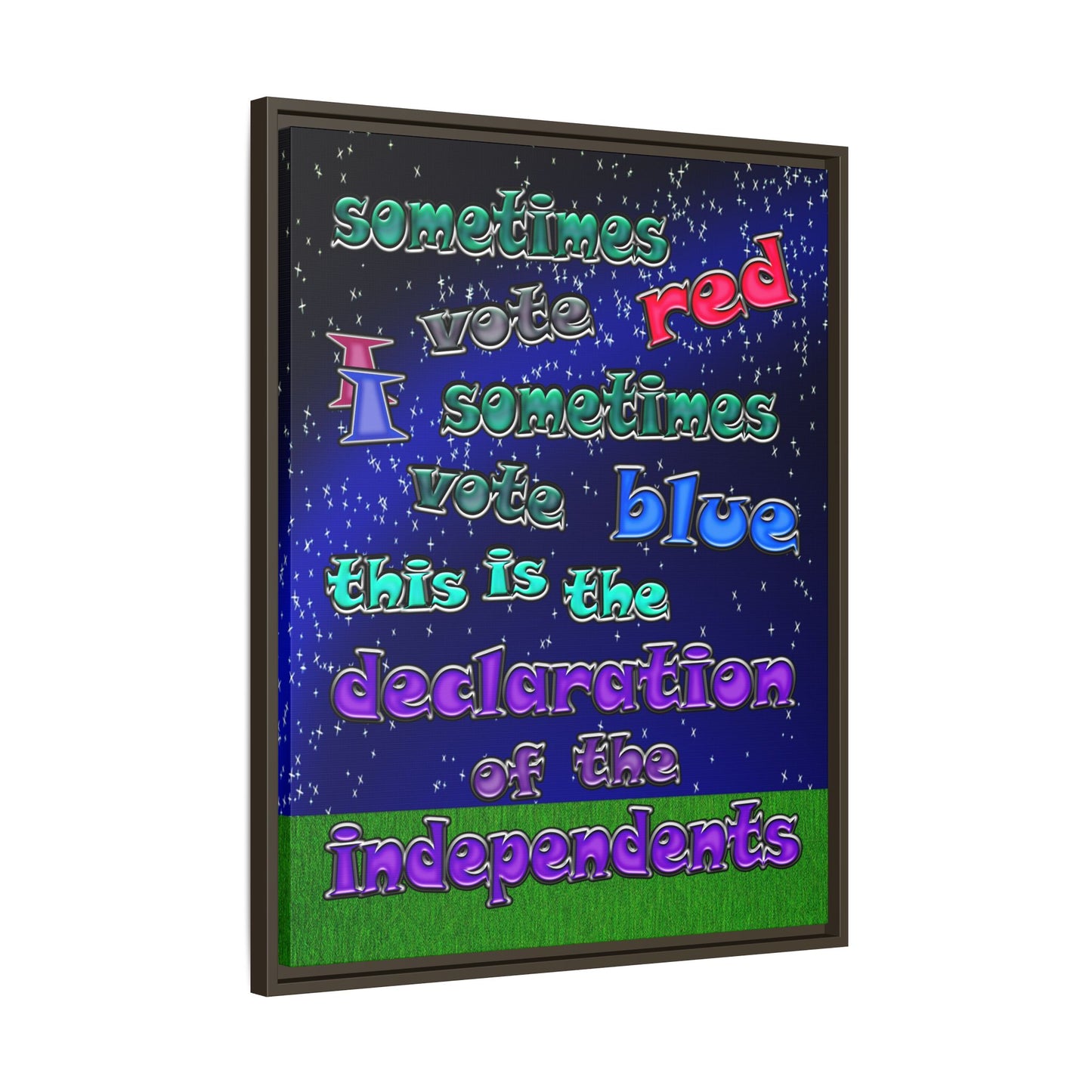 declaration of the independents - framed canvas art ('snoops' background)