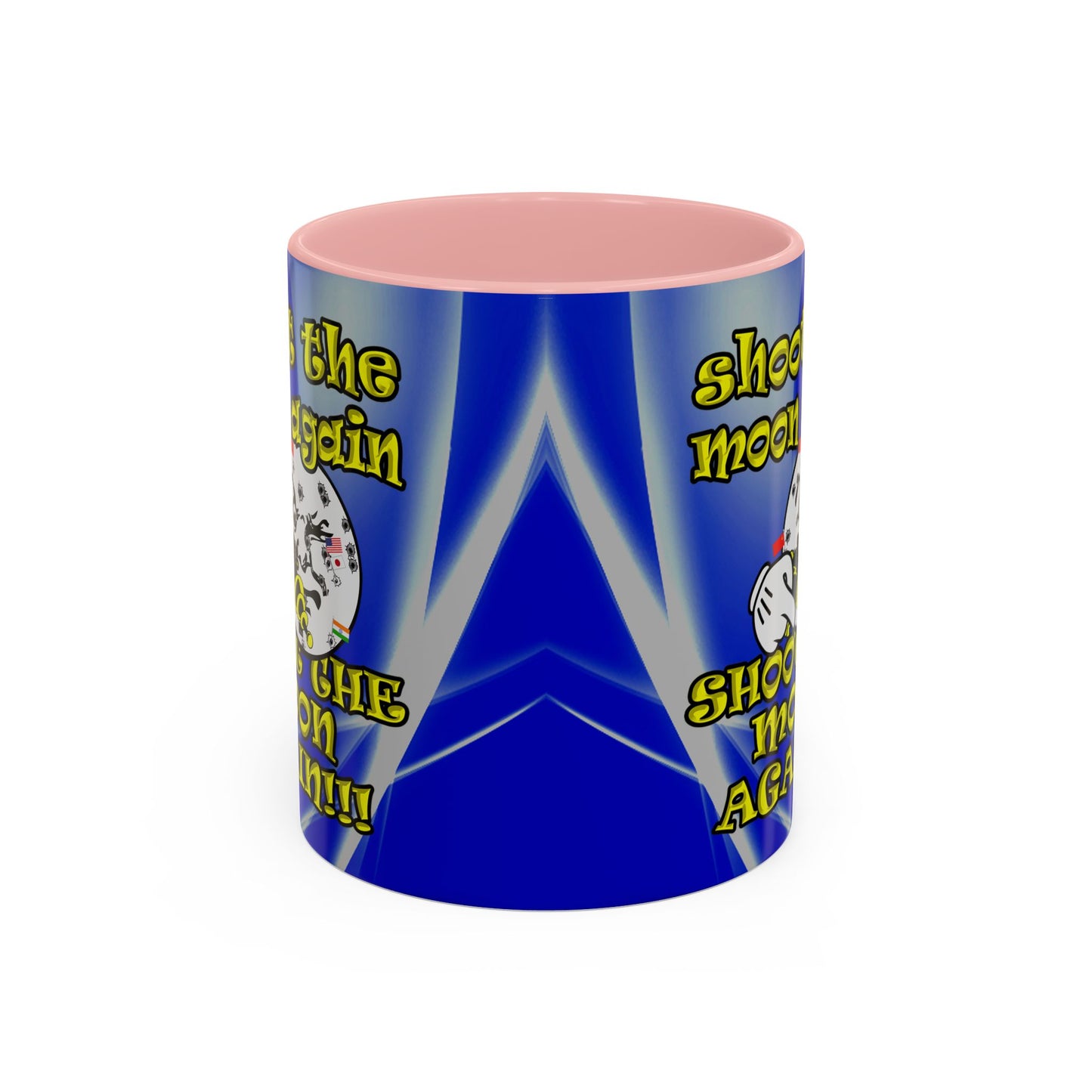 shoot the moon again - Accent Mug (blue-white wave)