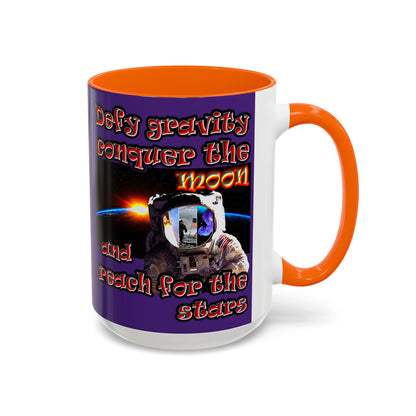 defy conquer reach - Accent Mug (purple)