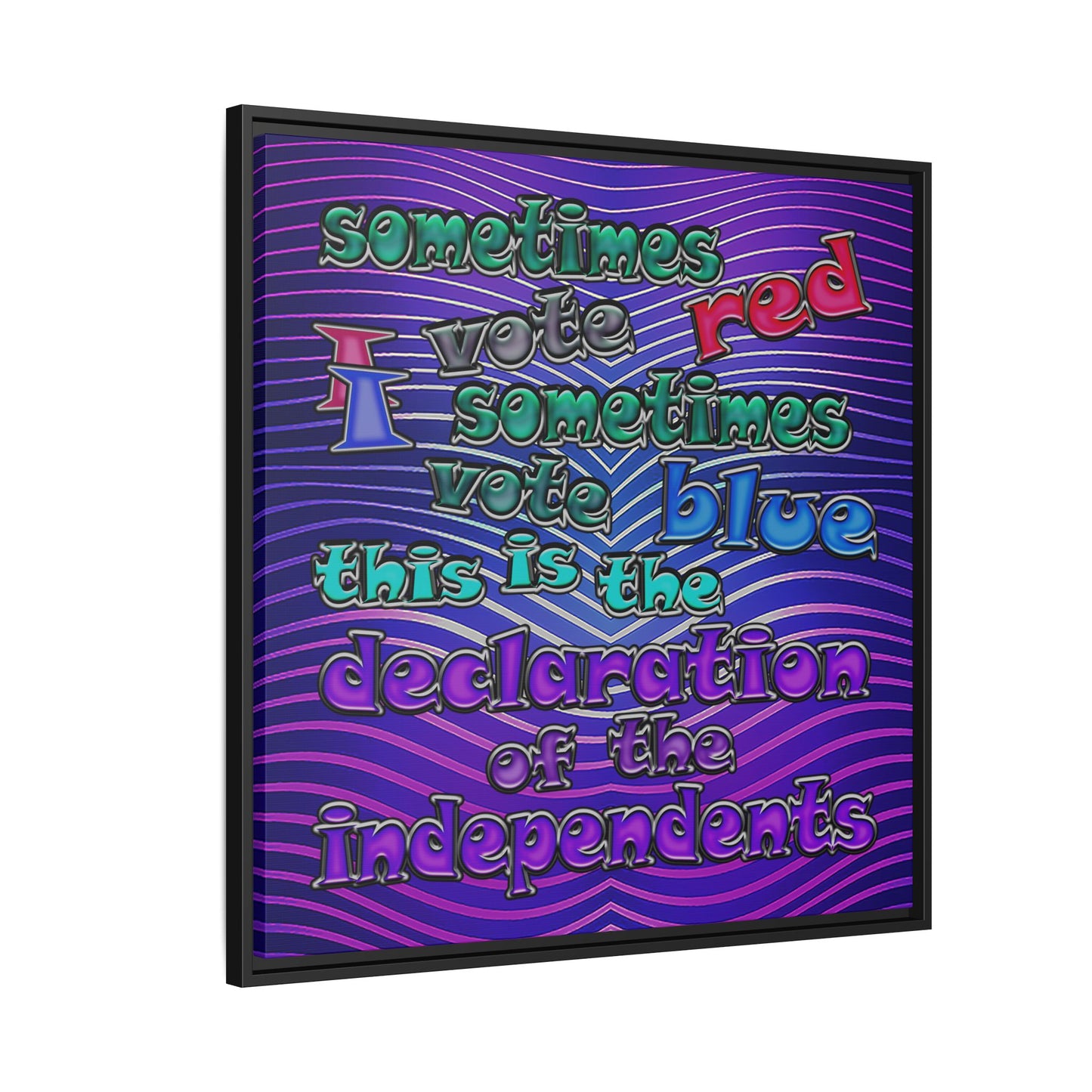declaration of the independents - framed canvas art (purple wave)