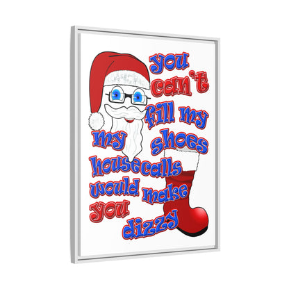 santa's shoes - framed canvas art (white)