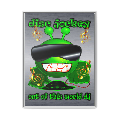 disc jockey - framed canvas art (brushed nickel)