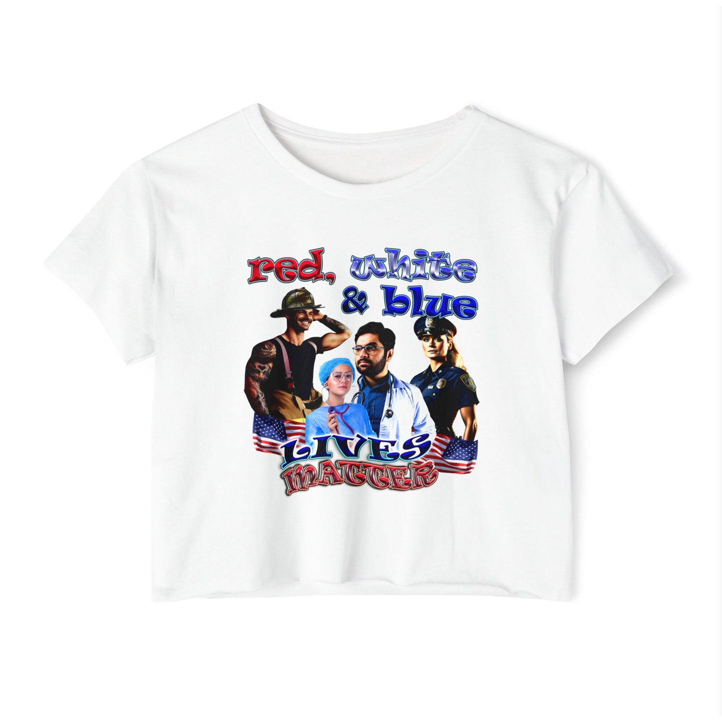 rw&b lives matter - Women's Festival Crop Top