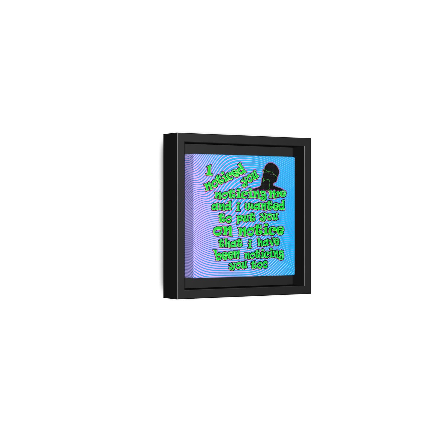 noticed you noticing - framed canvas art (light blue-purple wave)