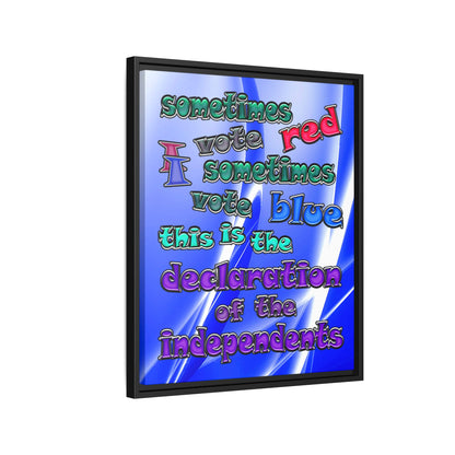 declaration of the independents - framed canvas art (blue-white wave)