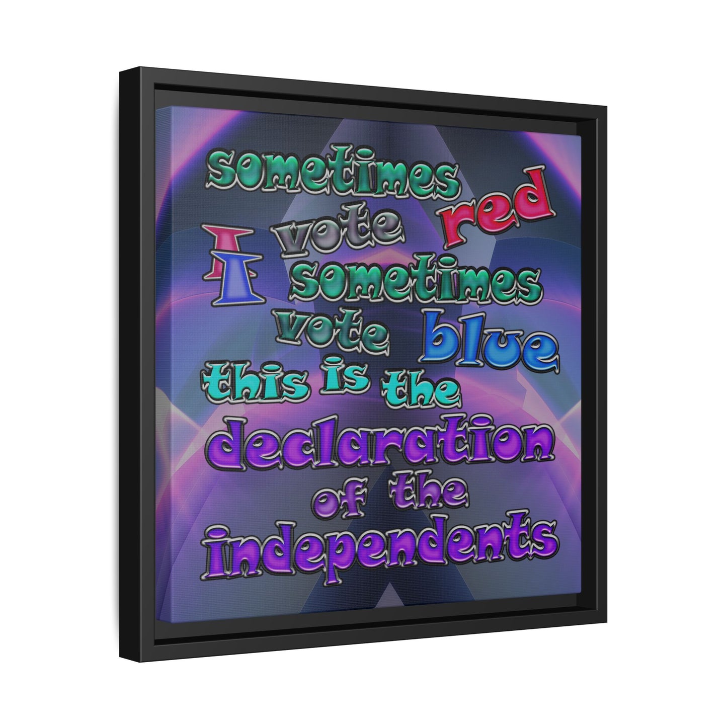 declaration of the independents - framed canvas art (grey-pink wave)