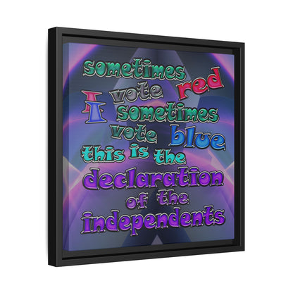 declaration of the independents - framed canvas art (grey-pink wave)