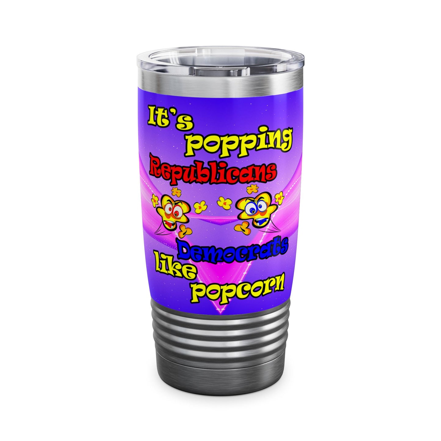 popping like popcorn - Ringneck Tumbler, 20oz (purple-pink wave)