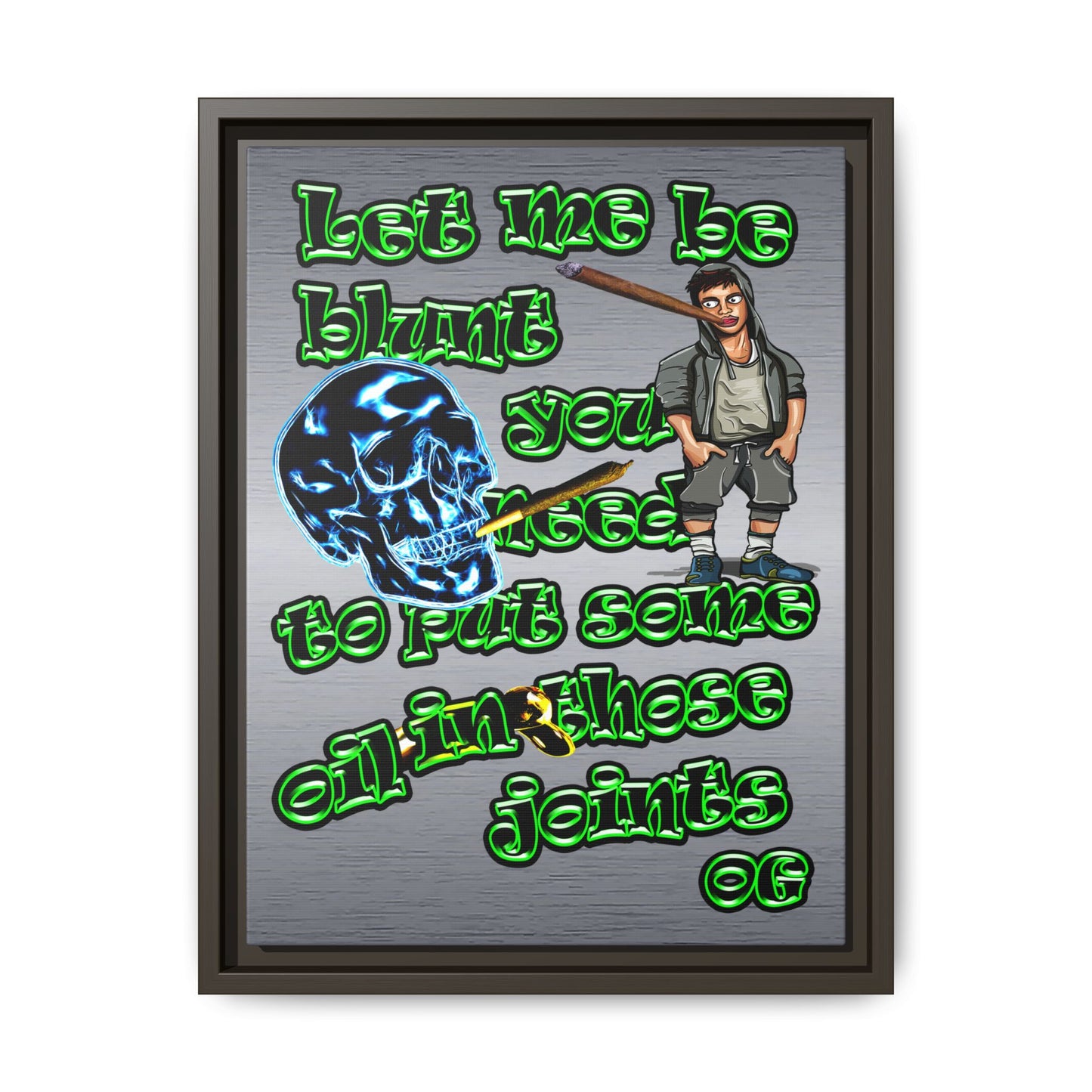 og - framed canvas art (brushed nickel)