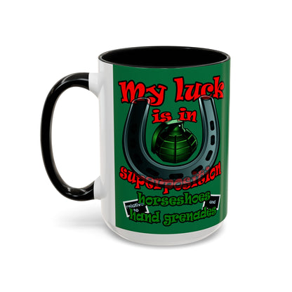 my luck - Accent Mug (dark green)