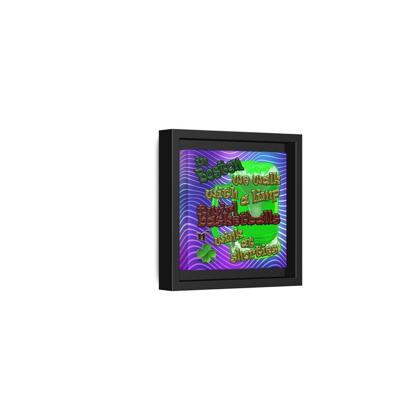 celtics logo - framed canvas art (purple wave)