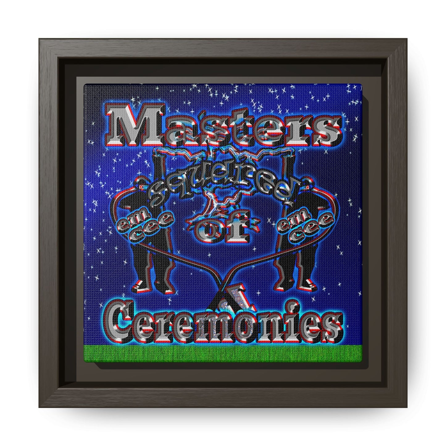 em cee squared - framed canvas art ('snoops' background)