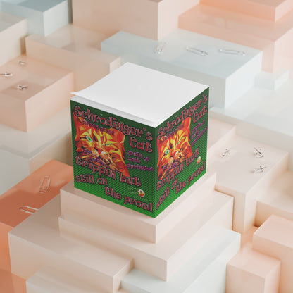 schrodinger's cat - note cube (logo green)