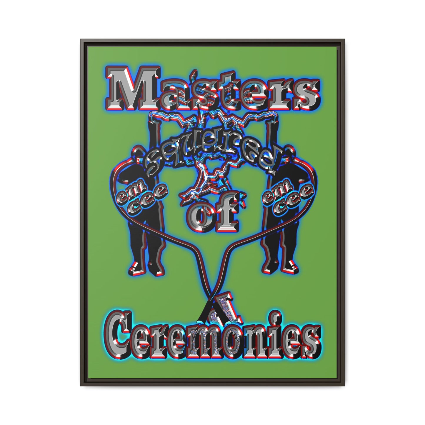 em cee squared - framed canvas art (green)