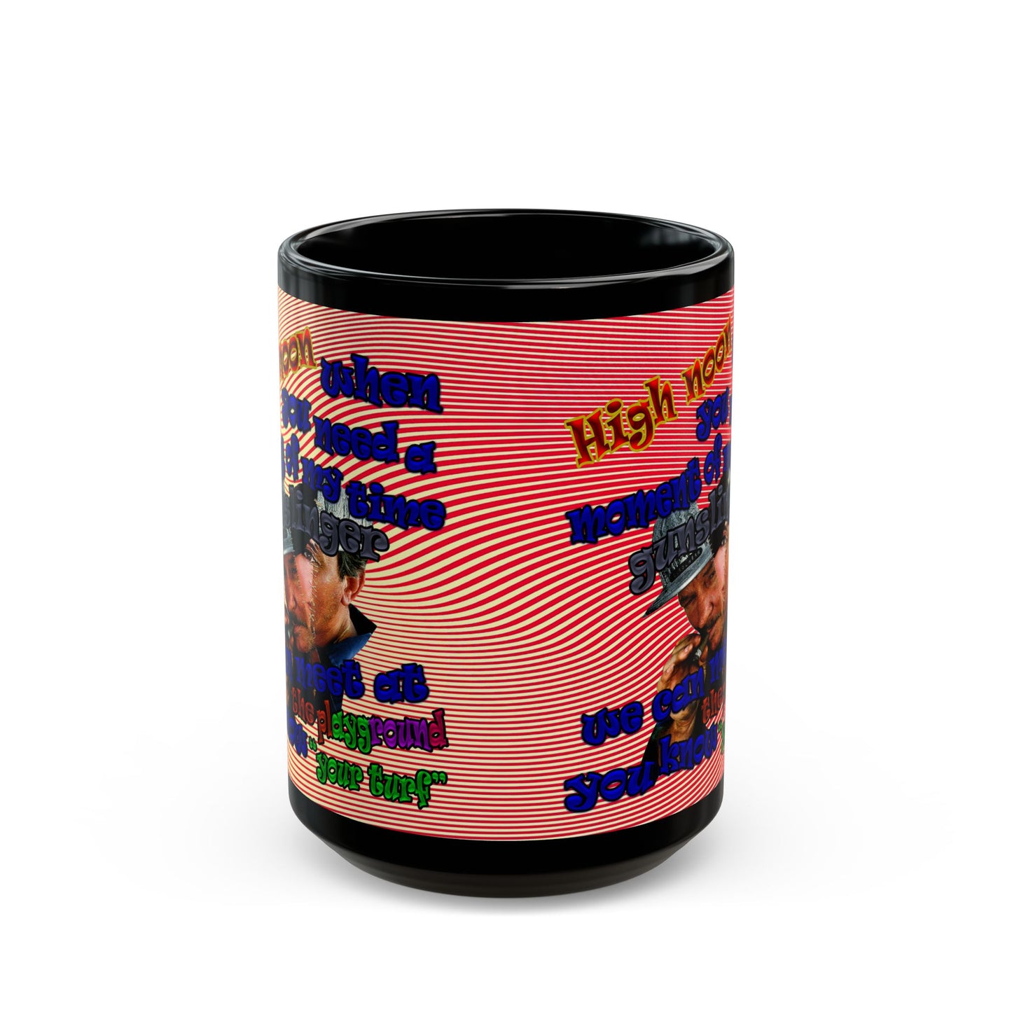 high noon - Black Mug (yellow-orange wave)