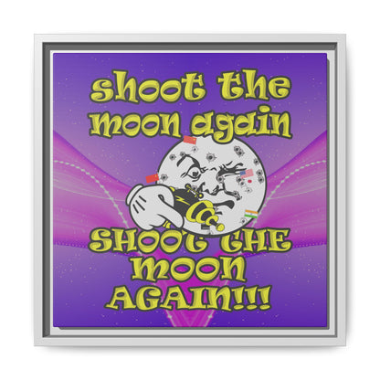 shoot the moon again - framed canvas art (purple-pink wave)