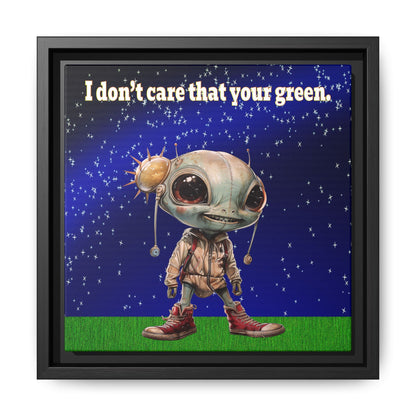 I don't care that your green - framed canvas art ('snoops' background)
