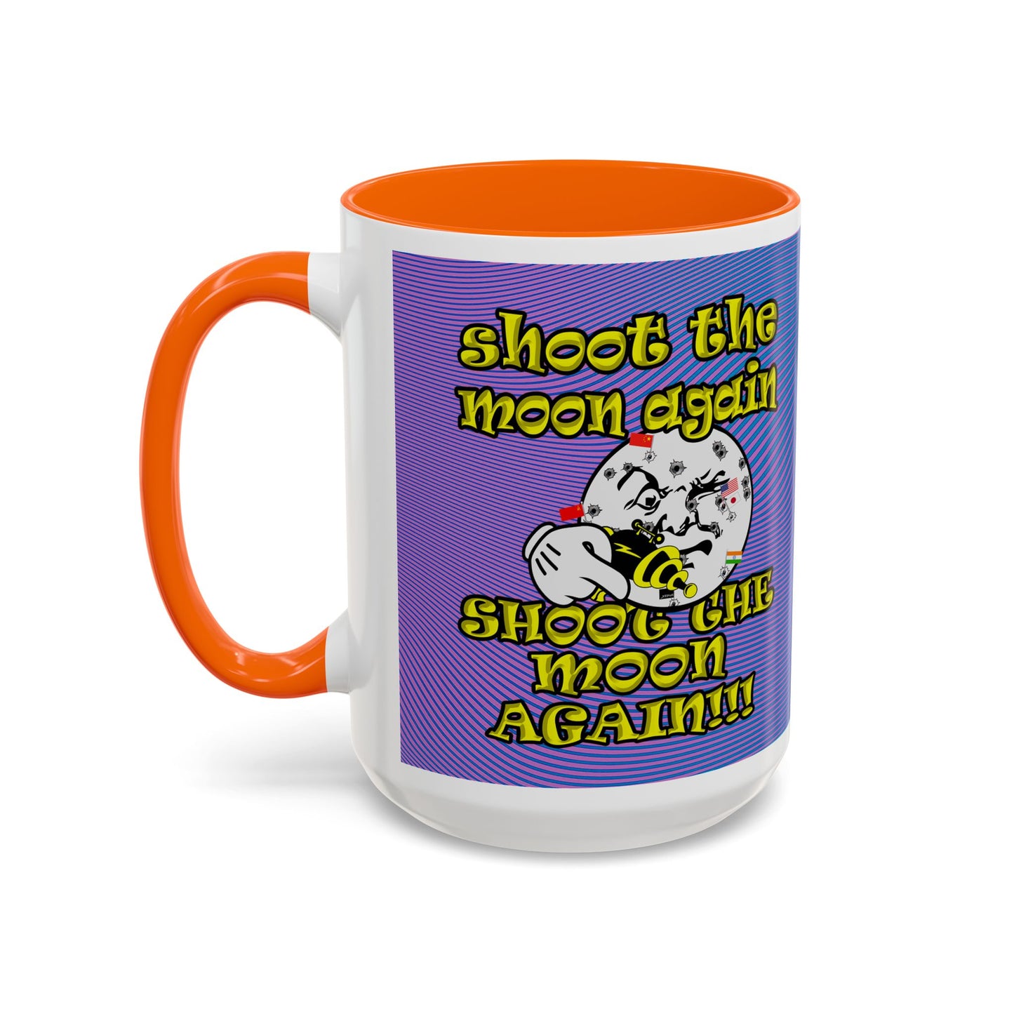 shoot the moon again - Accent Mug (light blue-purple wave)