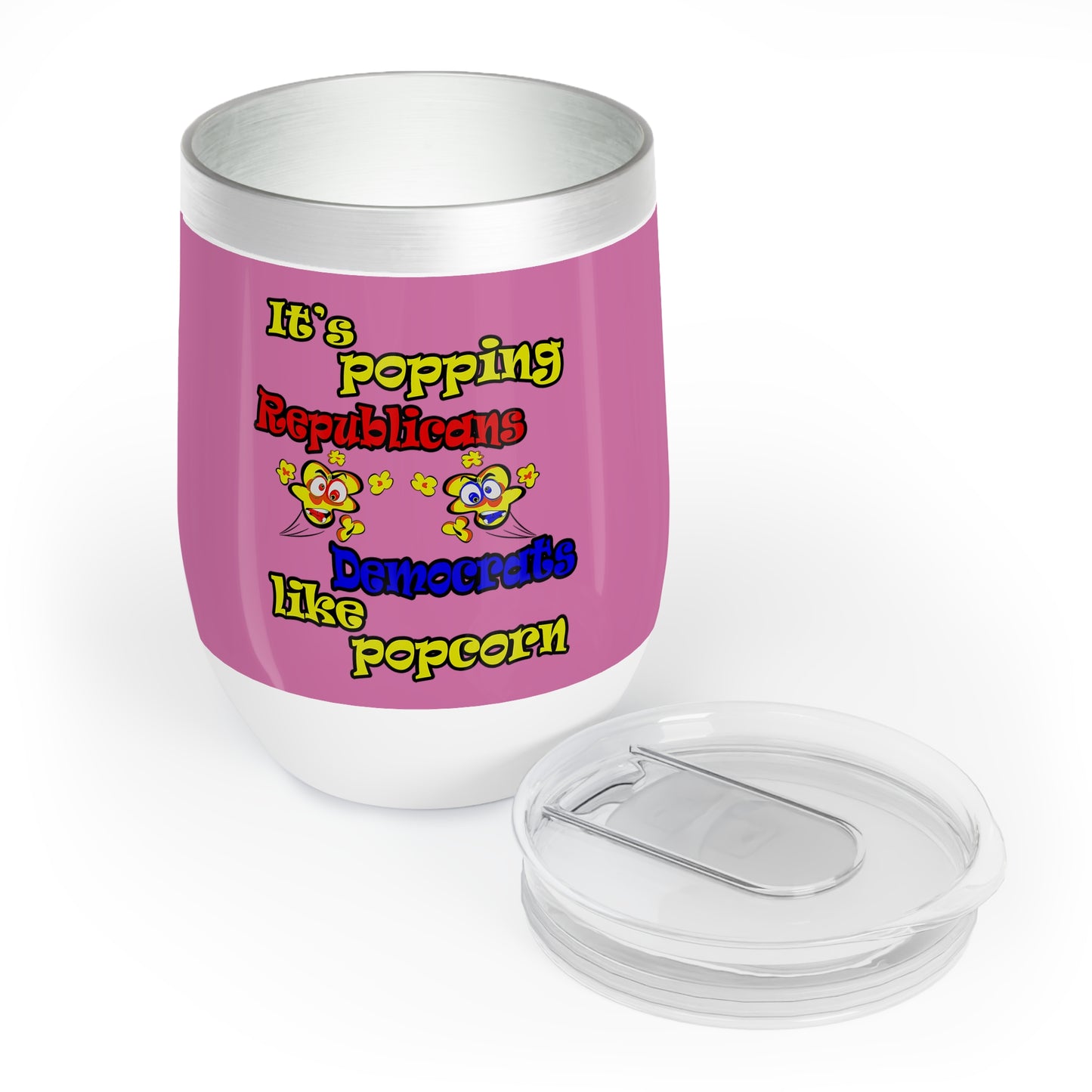 popping like popcorn - Chill Wine Tumbler (light pink)