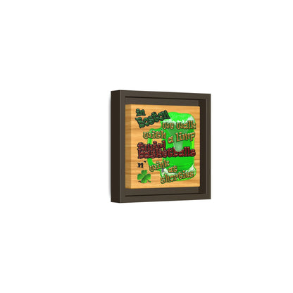 celtics logo - framed canvas art (butterscotch wood finish)