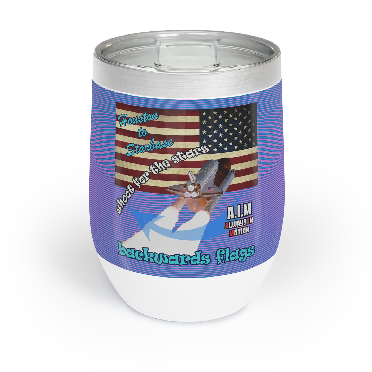 shoot for the stars - Chill Wine Tumbler (light blue-purple wave)