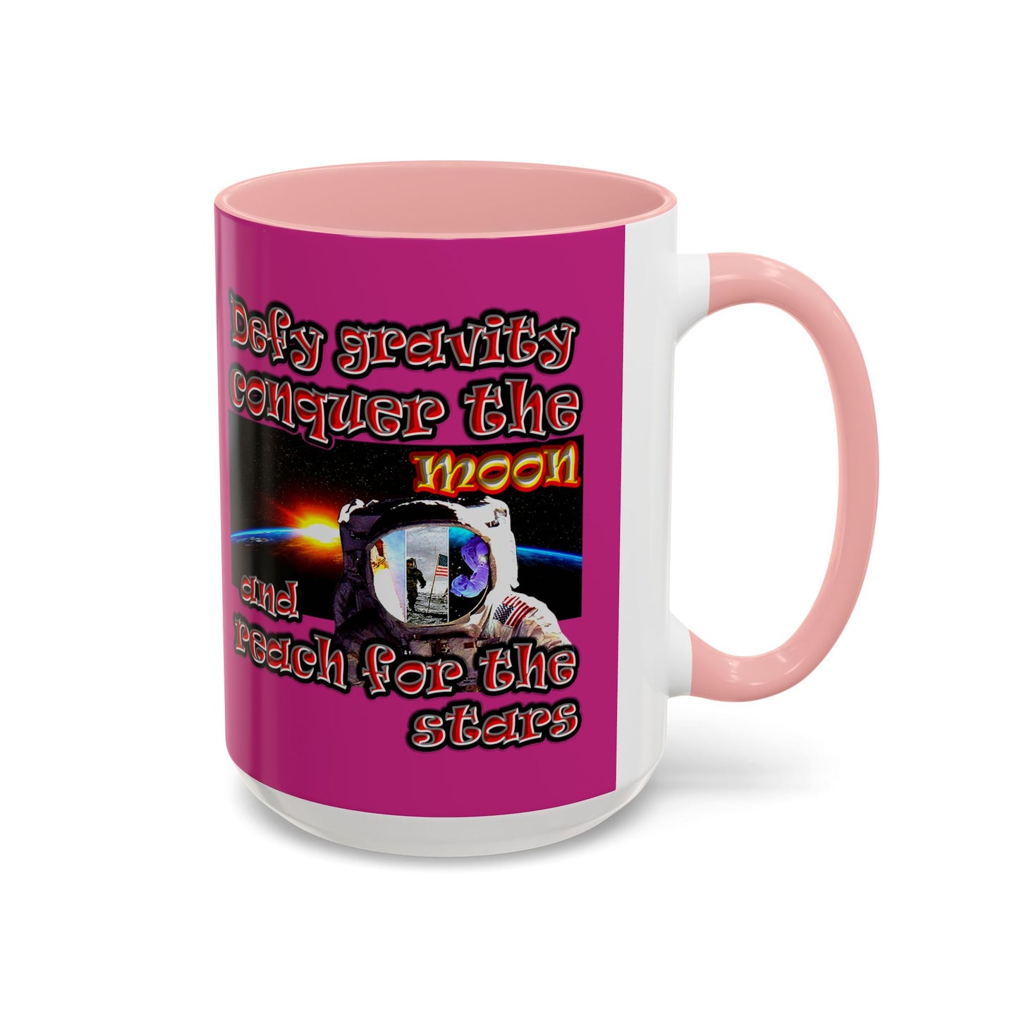 defy conquer reach - Accent Mug (pink)