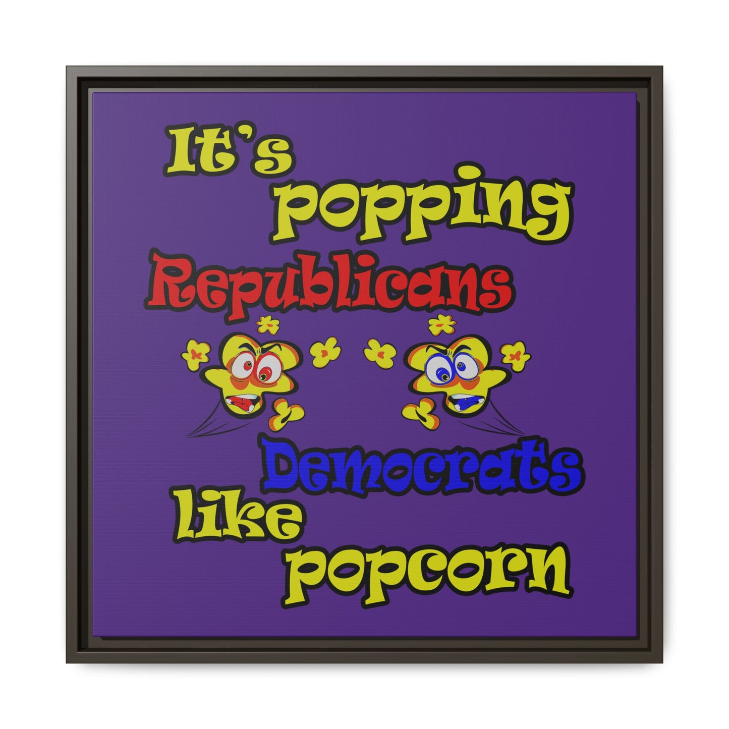 popping like popcorn - framed canvas art (purple)