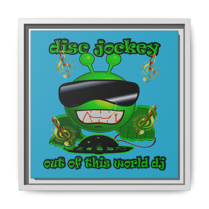 disc jockey - framed canvas art (turquoise)