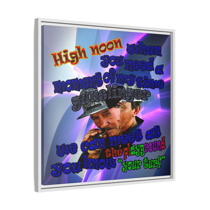 high noon - framed canvas art (grey-pink wave)