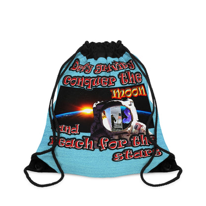 defy conquer reach - Drawstring Bag (faded blue)